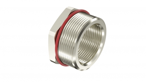 DKC Взрывозащищенный Ex d e переходник. Тип А. "наруж.резьб" М40х1,5 - "внутр.резьб" M20х1,5. Нержавеющая сталь AISI316L. IP66/67/68