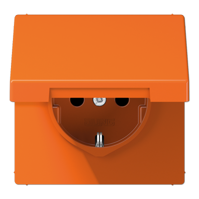 JUNG SCHUKO розетка с защитой от детей и крышкой, оранжевый LS1520BFKIKLO