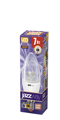 Jazzway Лампа светодиодная (LED) «свеча» PLED- SP CLEAR C37 7W CL 3000K 540 Lm E14 .2853097 Купить Jazzway Лампа светодиодная (LED) «свеча» PLED- SP CLEAR C37 7W CL 3000K 540 Lm E14 .2853097