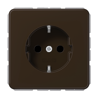 JUNG SCHUKO-розетка, винтовой зажим, защита от детей, коричневая CD1521KIBR