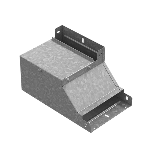 OSTEC Поворот вертикальный вверх правый к лотку 100х50, толщ. 1,0 мм, Сендзимир цинк
