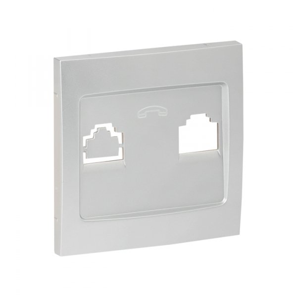 EKF PROxima Валенсия лицевая панель розетки Phone 1-местная сталь