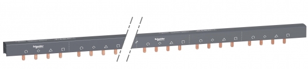 Купить SE Acti 9 Шинка гребенчатая доп.+4P (auxnl1...l2l3) 57 мод.18мм 100А разрезаемая A9XAH457