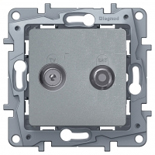 Купить Legrand Etika Алюминий Розетка Розетка TV/SAT 2-х кабельная 672457