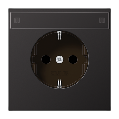 JUNG SCHUKO розетка с полем для надписи и защитой от детей, Dark AL1520KINAD
