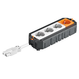 Купить OBO Bettermann Коробка монтажная укомплектованная UT4 GST18i (3+1 розетки) с кабелем 7404684