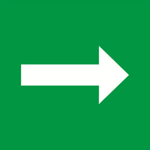 Белый свет Знак безопасности PT-17176.C01"Направление движения к защитным сооружениям" a15104