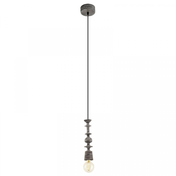 Eglo Подвес AVOLTRI, 1x60W (E27), Ø70, H1100, дерево, патина, черный 49375