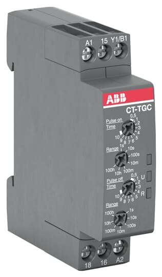 ABB Реле времени CT-TGC.12 компактное (генератор импульсов) 24-48B DC, 24- 240B AC (7 диапазонов времени 0,05с...100ч) 1ПК 1SVR508160R0000
