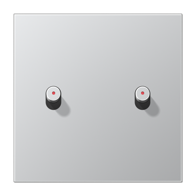 JUNG Центральная плата, 1 пост, 2 тумблера, цилиндр c окошком металл алюминий серия LS AL12-5KOR0