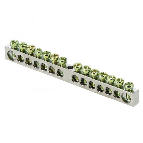 EKF PROxima Шина PEN "ноль-земля" (6x9мм) 14 отв. цинк крепеж по центру