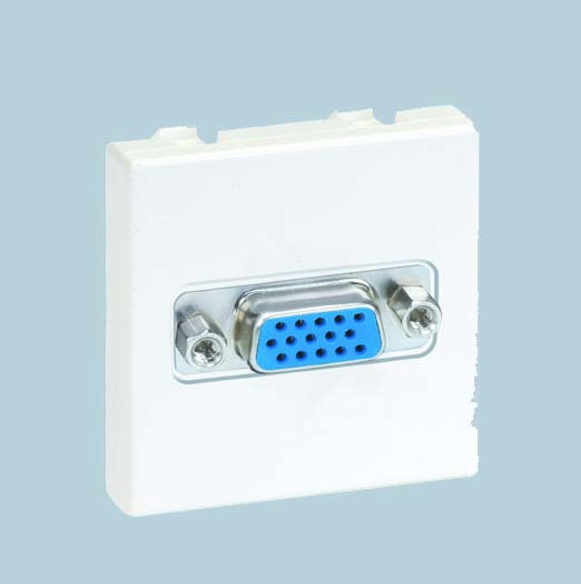 Simon 27 Мех Слоновая кость Розетка для подключения VGA-разъёма, HD15 (15pin), широкий, винты 2700091-031
