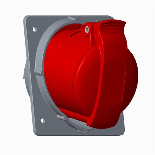 ABB RAM Розетка панельная с угловым минимальным фланцем 232RAM6, 32A, 2P+E, IP44, 6ч 2CMA170027R1000