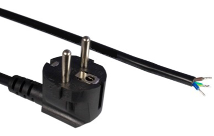 Hyperline PWC-SHM-OE-3.0-BK Кабель с вилкой Schuko (open end), длиной 3м (3x0.75 кв.мм), цвет черный 229246