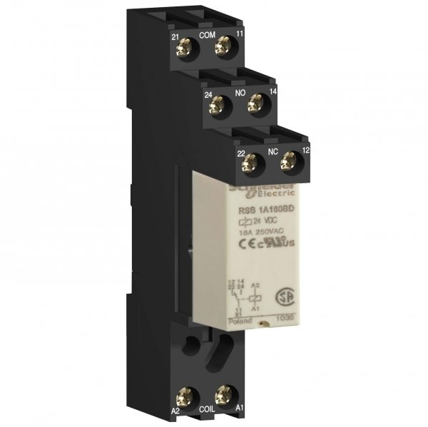 SE Реле интерфейсное с колодкой, 2ПК, 24В DC RSB2A080BDS