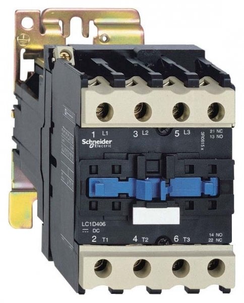 SE Contactors D Контактор 4Р (2 НО + 2 НЗ), АC1 60А, 220В DC 1.8 Вт, расшир. диапазон, зажим под винт LP1D40008MW