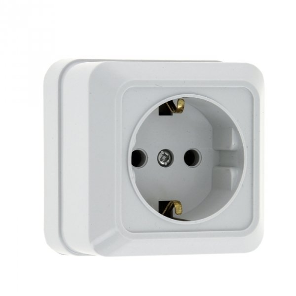 EKF PROxima Рим Розетка 1-местная 16А с заземлением белая