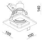 Купить Quest Light Светильник встраиваемый, поворотный, алюминий с черной вставкой, под лампу GU10, IP20 SHELL 1 LD alu/black