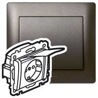 Legrand Galea Life Темная Бронза Розетка 2К+З,с кр. 771264