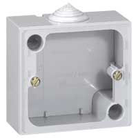 Legrand Plexo Серый Накладная монтажная коробка 1-я для розеток 55703,55706,55708, 79х86х40мм 090359