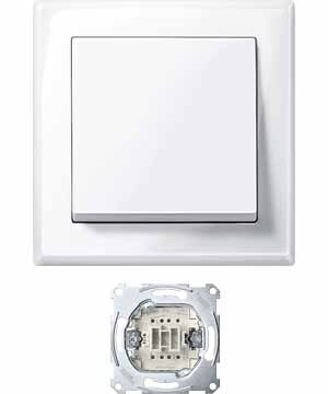 Купить SE Merten SM M-Smart Jumbo Бел Гигант Переключатель 1-клавишный, в сборе (161х161х32) MTN3341-1419