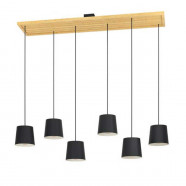 Eglo 390131 Подвесной светильник HL/6 E27 black-white/wood 'CAMARIOCA'