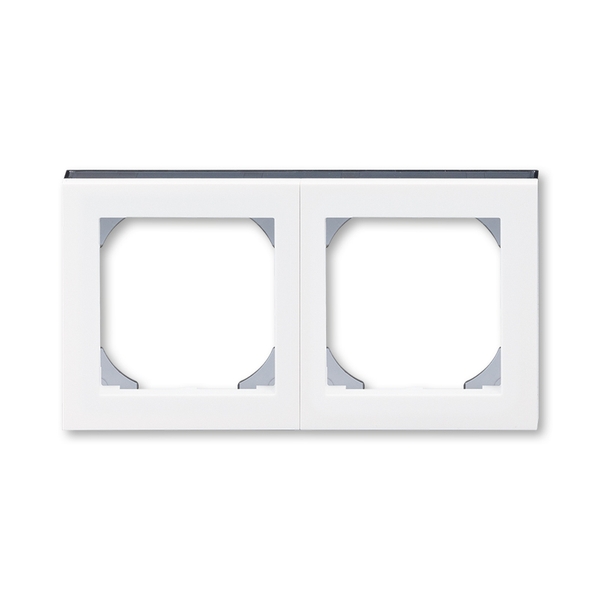 ABB EPJ Levit белый / дымчатый чёрный Рамка 2 пост, 55х55 (для механизмов BJE) 2CHH015520A4062
