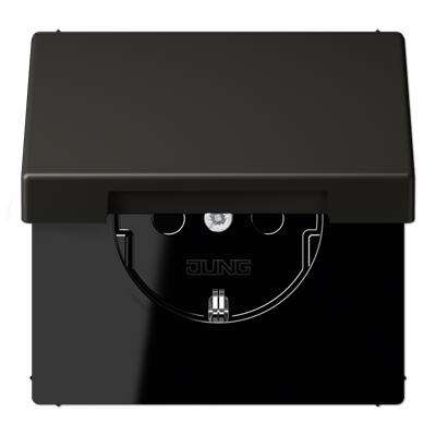 JUNG LS 990 Ombre naturelle 59(4320R) Розетка с/з с защитными шторками с крышкой безвинт. зажим LC1520KIKL4320R