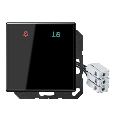 JUNG Накладка (стекло) для внешнего DND-модуля с LED-лампами, 24 В, чёрный LSCUKO6M24SW