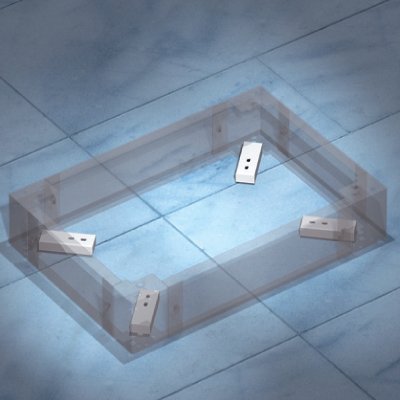 DKC Комплект пластин для УСТАРЕВШИХ цоколей R5ZE к полу, 1 упаковка - 4шт.