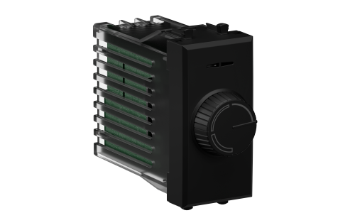 DKC Диммер поворотный модульный, "Avanti", "Черный матовый", 1 модуль