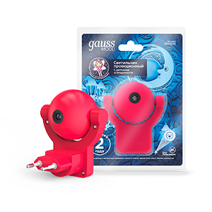 Gauss Светильник розеточный ,5W 220-240V розовый с фиксированной проекцией и датчиком освещённости LED DIY0032