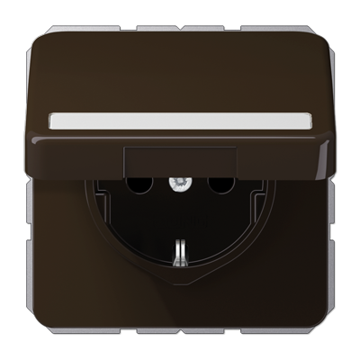 JUNG Штепсельная розетка SCHUKO 16A 250V~ с полем для надписи и защитой от влажности коричневая CD1520BFNAKLBR