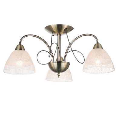 VELANTE 352-507-03 Люстра потолочная Бронза/Прозрачный с рисунком E14 3*60W