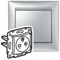 Legrand Valena Алюминий Розетка TV-FM-SAT оконечная 5-2400 МГц 10 дБ 770136