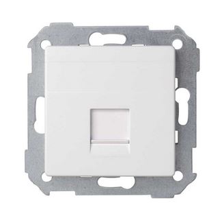 Simon S82 Concept Матовый белый, Розетка прямая для передачи данных со шторкой на 1 разъем RJ45 8200005-090