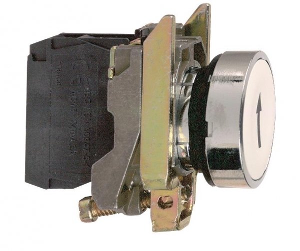 SE XB4 Кнопка 22мм белая с возвратом 1НО "UP ARROW" XB4BA3341