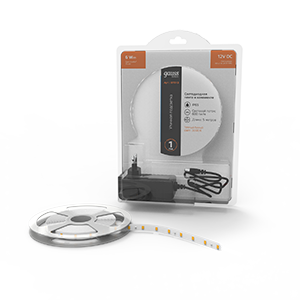 Gauss Лента Basic в комплекте 12V 6W/m 600lm/m 3000K IP65 LED 5m 1/50 BT013