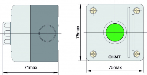 CHINT Кнопочный пост NPH1-1003,1НЗ  (R)