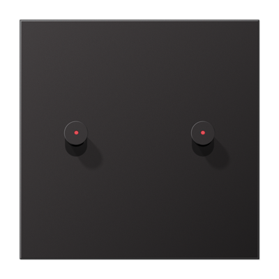 JUNG Центральная плата, 1 пост, 2 тумблера, конус c окошком металл Dark серия LS AL12-5KODK01