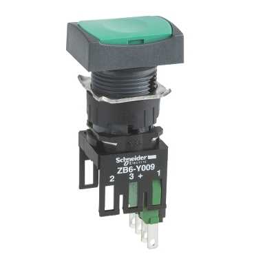 Купить SE Кнопка 16мм зеленая с возвратом КВАДРАТНАЯ XB6DA35B