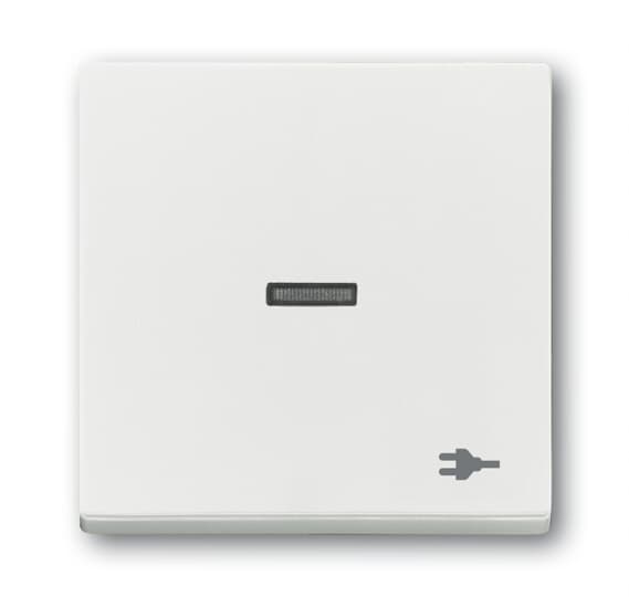 ABB "Клавиша для механизма 1-клавишного выключателя, с прозрачной линзой, c символом ""ВИЛКА"" Future/Axcent/Carat/Династия, белый барха 2CKA001751A3163