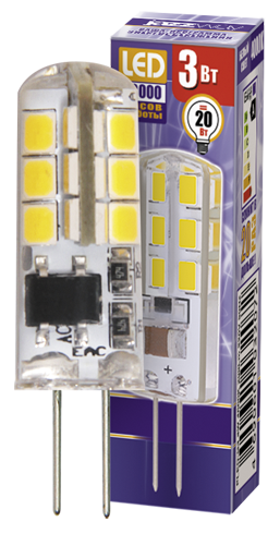 Купить Jazzway Лампа PLED-G4 3W 4000K 200Lm 220V (силикон) .1032072