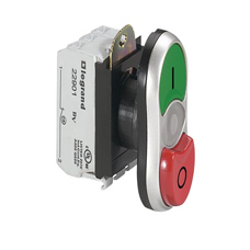 Купить Legrand Osmoz Головка с двойными кнопками без подсв. потайной/выступающий толкатель (O-I) IP 67 красный/зеленый 023984