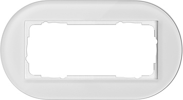Gira Studio Белое стекло Рамка 2-ая без перегородки 1002130