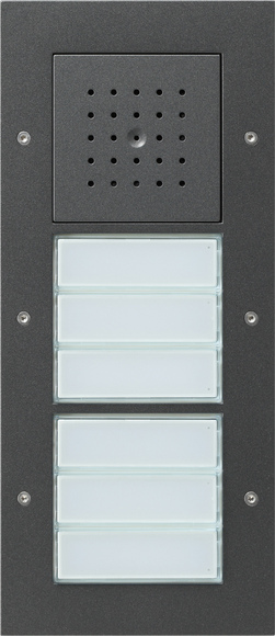 Gira TX-44 Антрацит Вызывная станция (аудио) наружного монтажа, на 6 абонентов, белая подсветка 126867