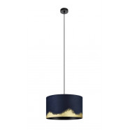 Eglo 39973 Подвесной потолочный светильник (люстра) CASUARITA, 1x40W, E27, H1500, Ø380, сталь, черный/текстиль, синий, золотой Eglo 39973 Подвесной потолочный светильник (люстра) CASUARITA, 1x40W, E27, H1500, Ø380, сталь, черный/текстиль, синий, золотой