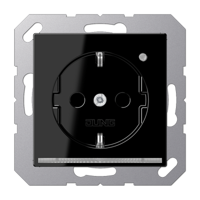 JUNG SCHUKO-розетка с LED подсветкой, чёрный A1520-OSWLNW