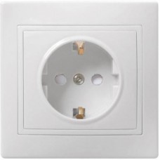 Купить IEK KVARTA РСш10-3-ККм Розетка 1местн. c з/к с защ.штор. 16А (кремовый)