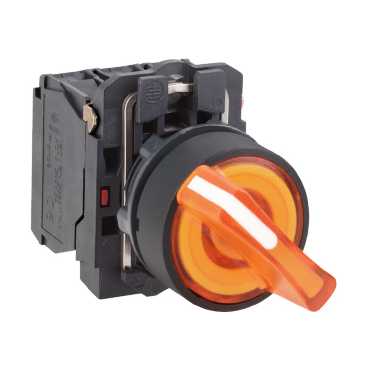 Купить SE XB5 Переключатель 22мм. с фиксацией желтый с подсветкой 230-240В XB5AK125M5